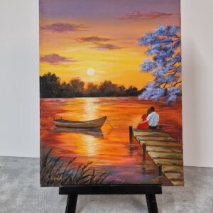Sunset Serenity – Hand-Painted Acrylic Landscape